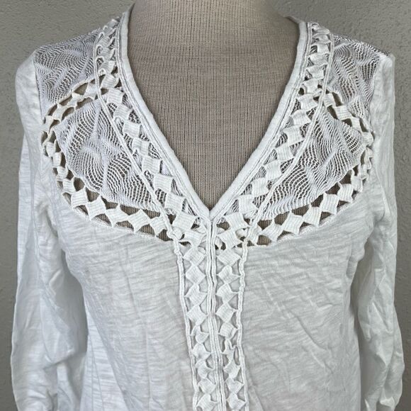 NWT Lucky Brand White Tunic Top Size M - Picture 2 of 6